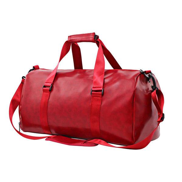 Men Women Medium Duffel Bag Sports Bag Gym Bag with a Shoe Compartment Red