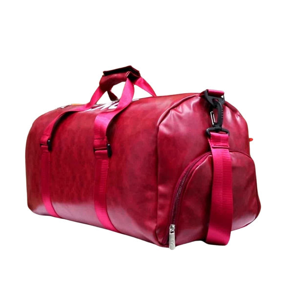 Men Women Medium Duffel Bag Sports Bag Gym Bag with a Shoe Compartment Red