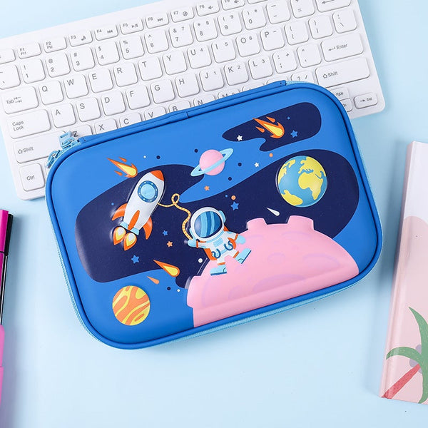 Hardtop Pencil Case-Blue Astronaut