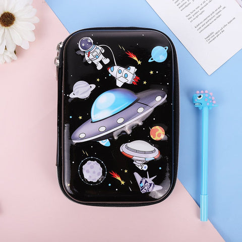 Hardtop Pencil Case-Spacecraft black