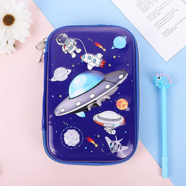 Hardtop Pencil Case-Spacecraft blue