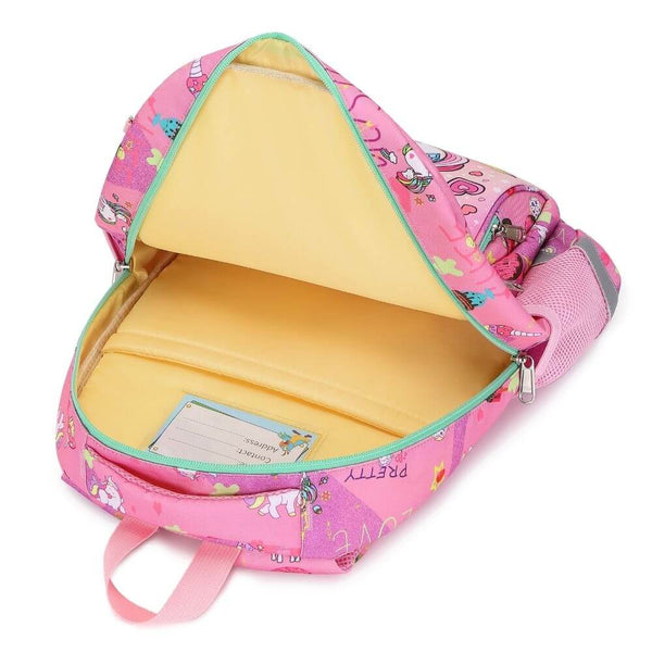 Pink Unicorn Kids Ergonomic Backpack Bundle for Girls